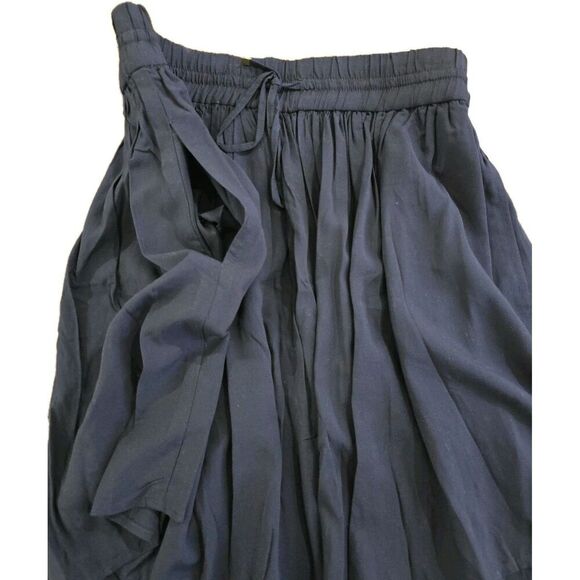 MNG Mango Pleated A-Line Mini Skirt Womens Size Small Navy Blue Pockets - Picture 7 of 9